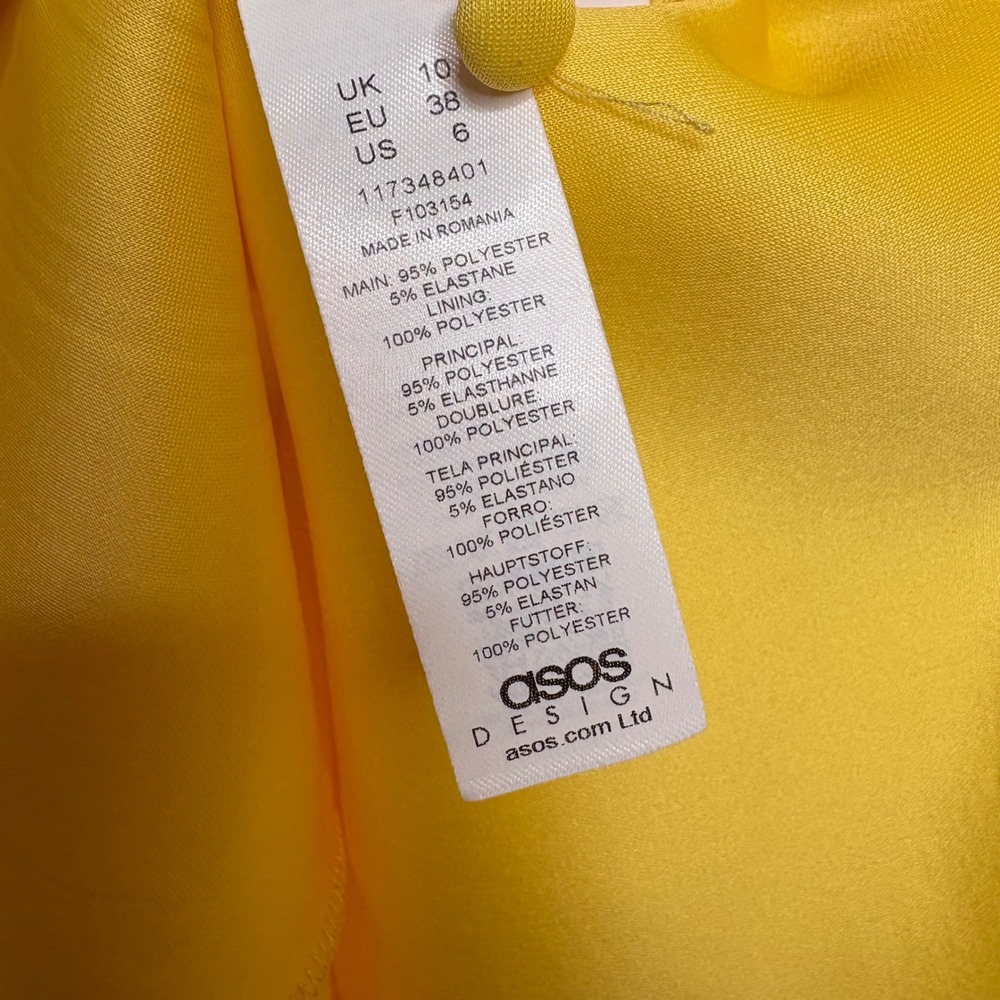 ASOS Yellow Midi Dress with Tie Straps - Picture 6 of 13